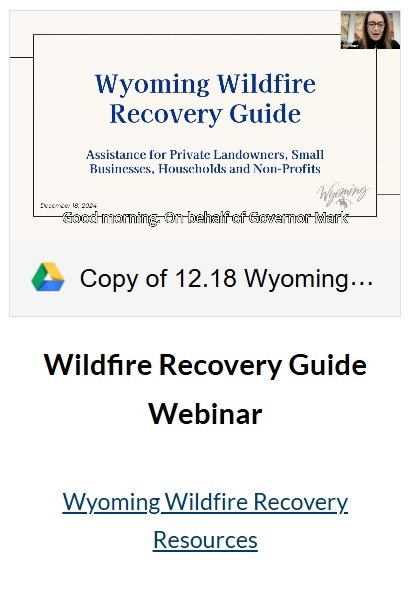 Wildfire Recovery Guide - Wyoming Grants Management Office